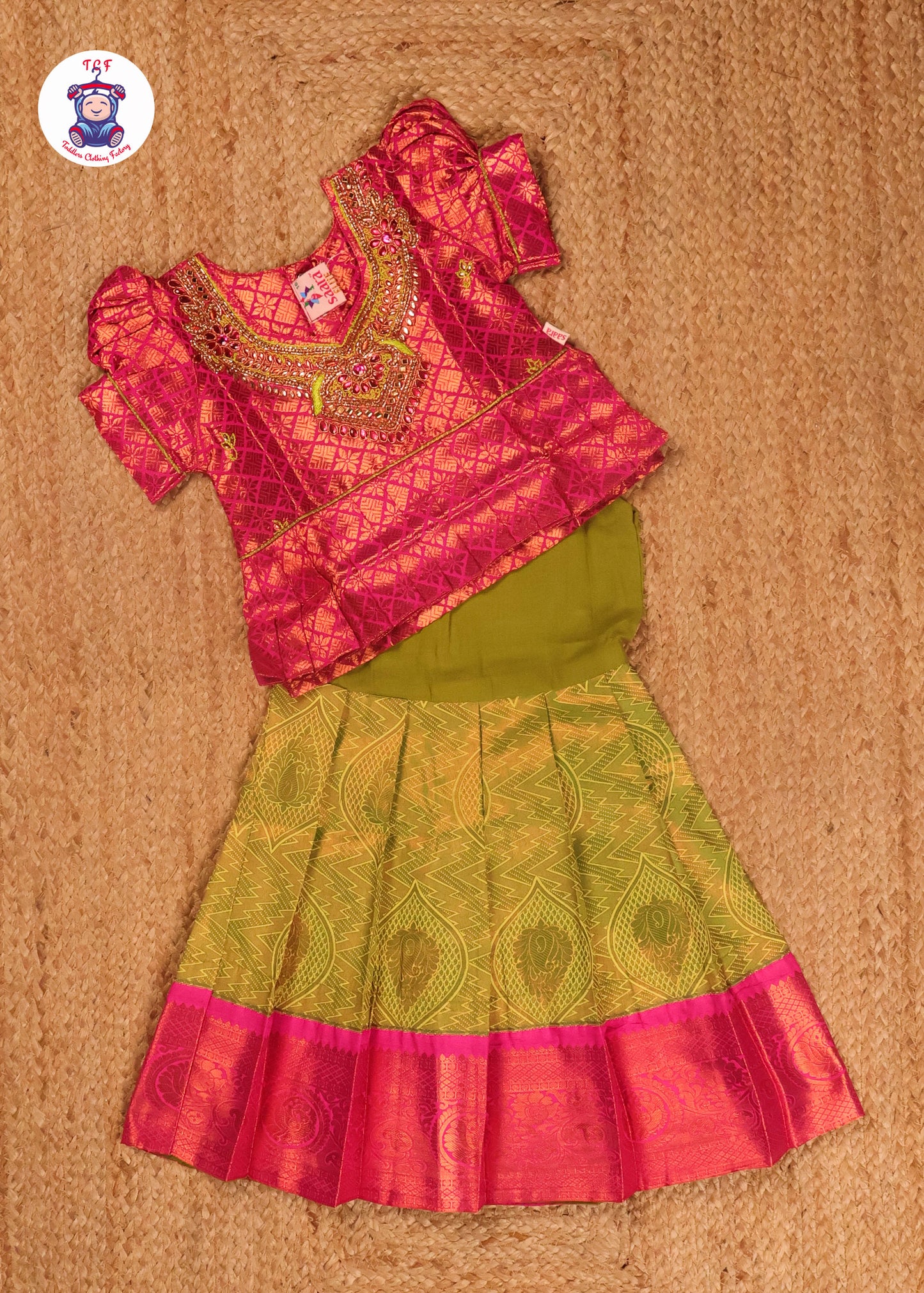 Pink & Green - Pavadai Sattai