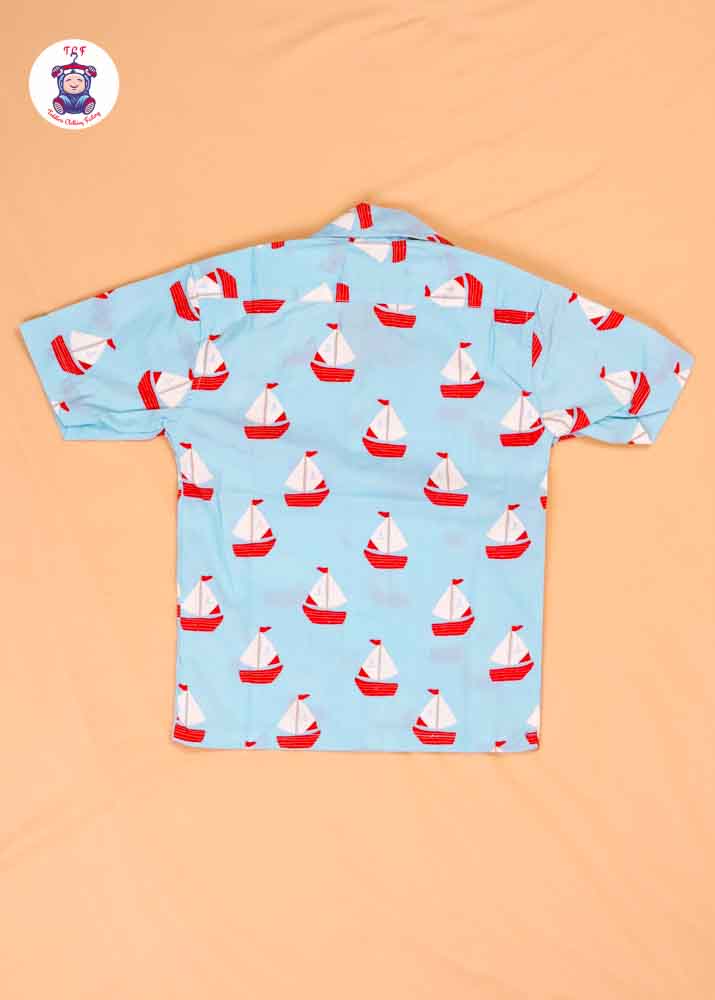 Boat & Blue - Boys Readymade Spread Collar Shirts