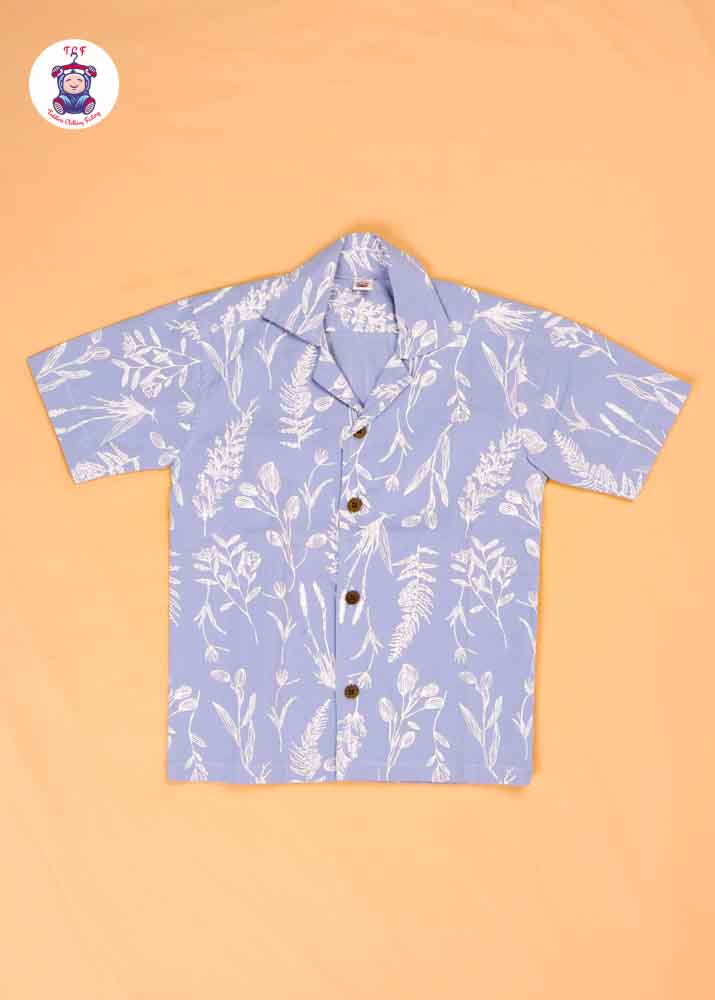 Powder Blue - Boys Readymade Spread Collar Shirts