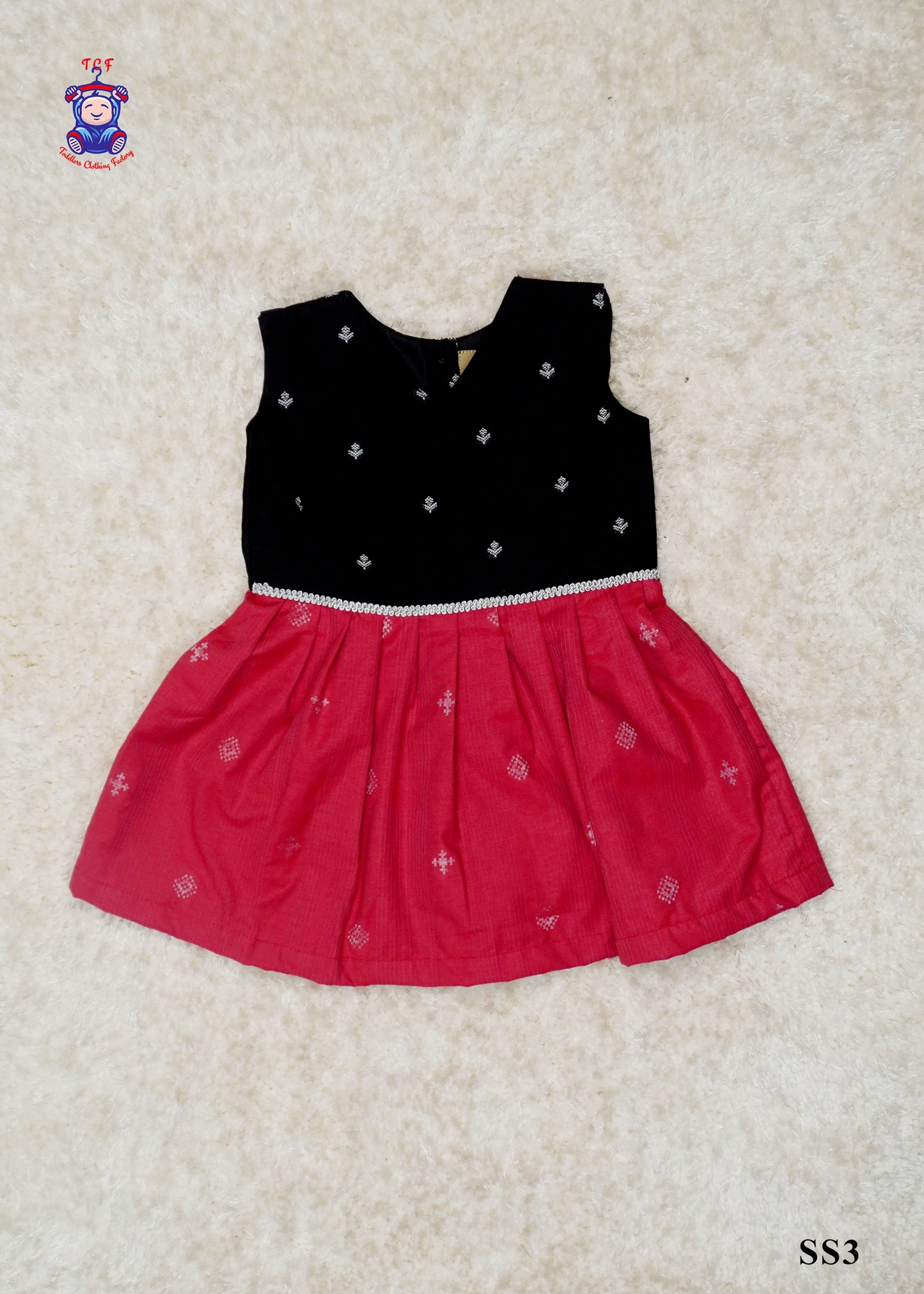 Pink & Black - Readymade Cotton Frock