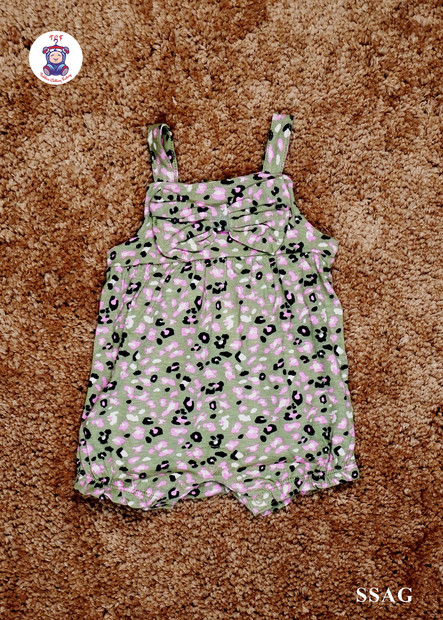 Green & Pink - Cotton Full Rompers