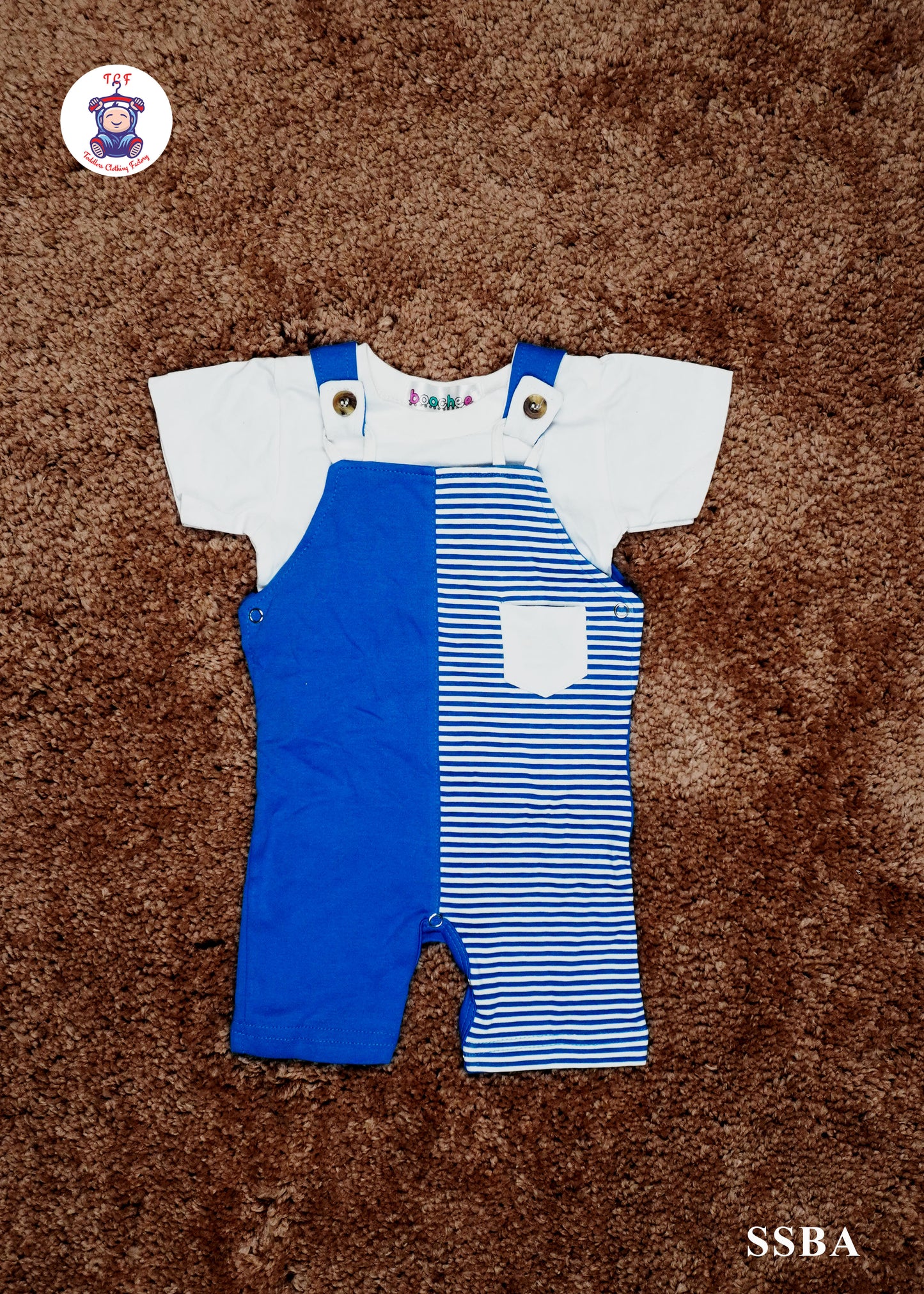 Blue & White - Cotton Full Rompers