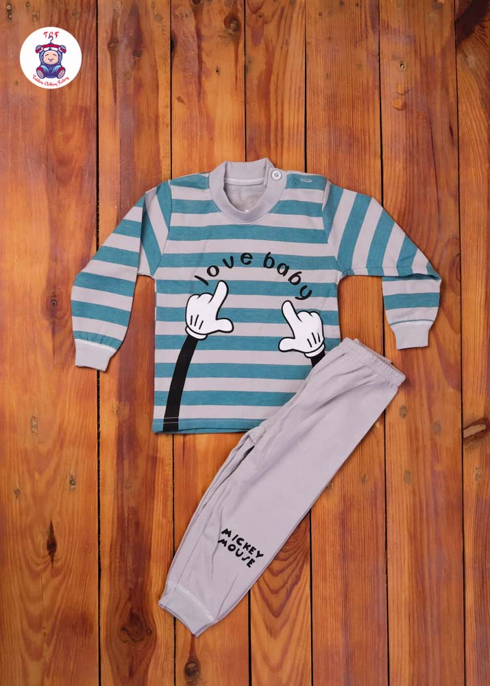 Light Green & Grey - Boys Night Wear