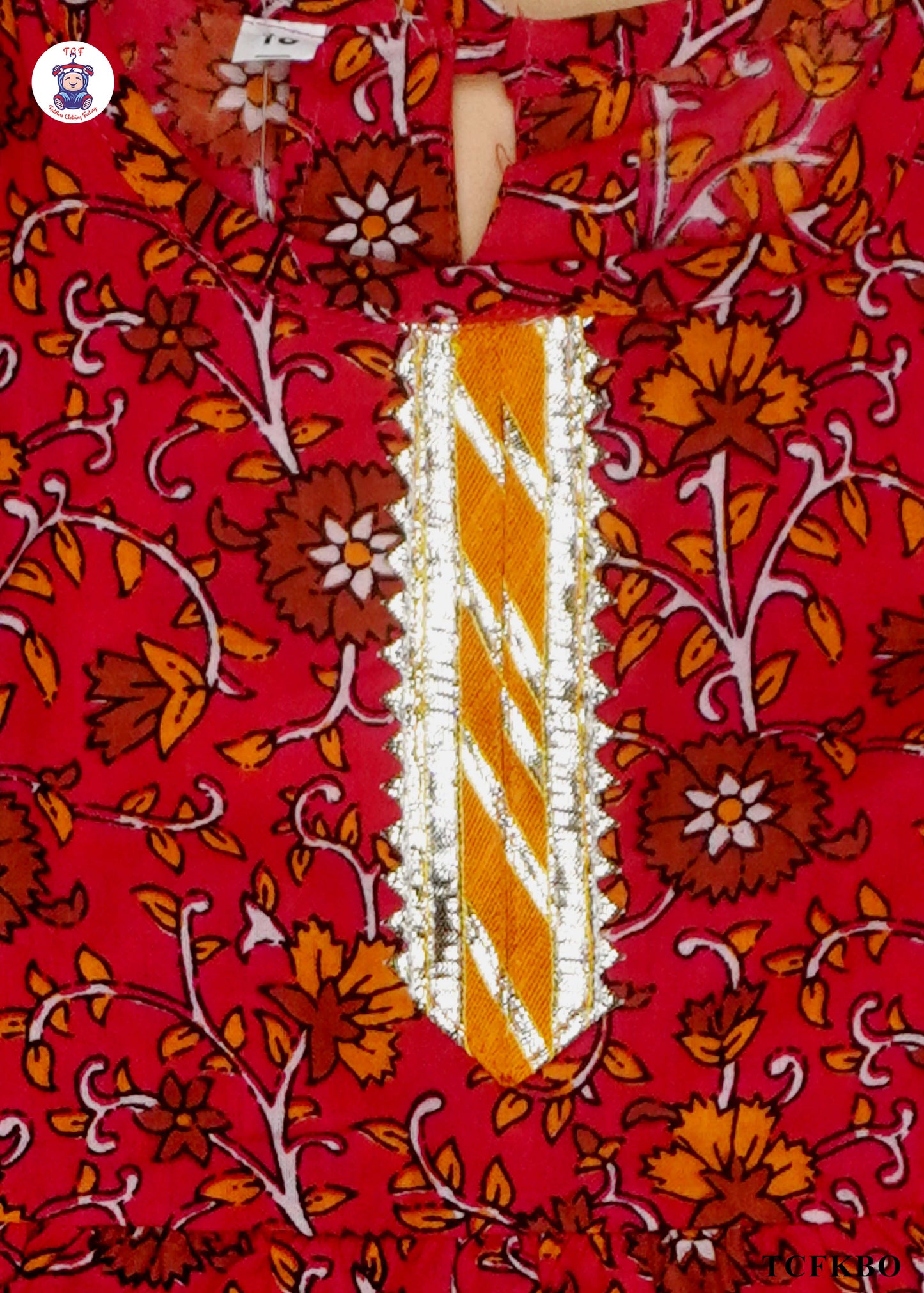 Deep Maroon - Floral Printed A-Line Kurti Set