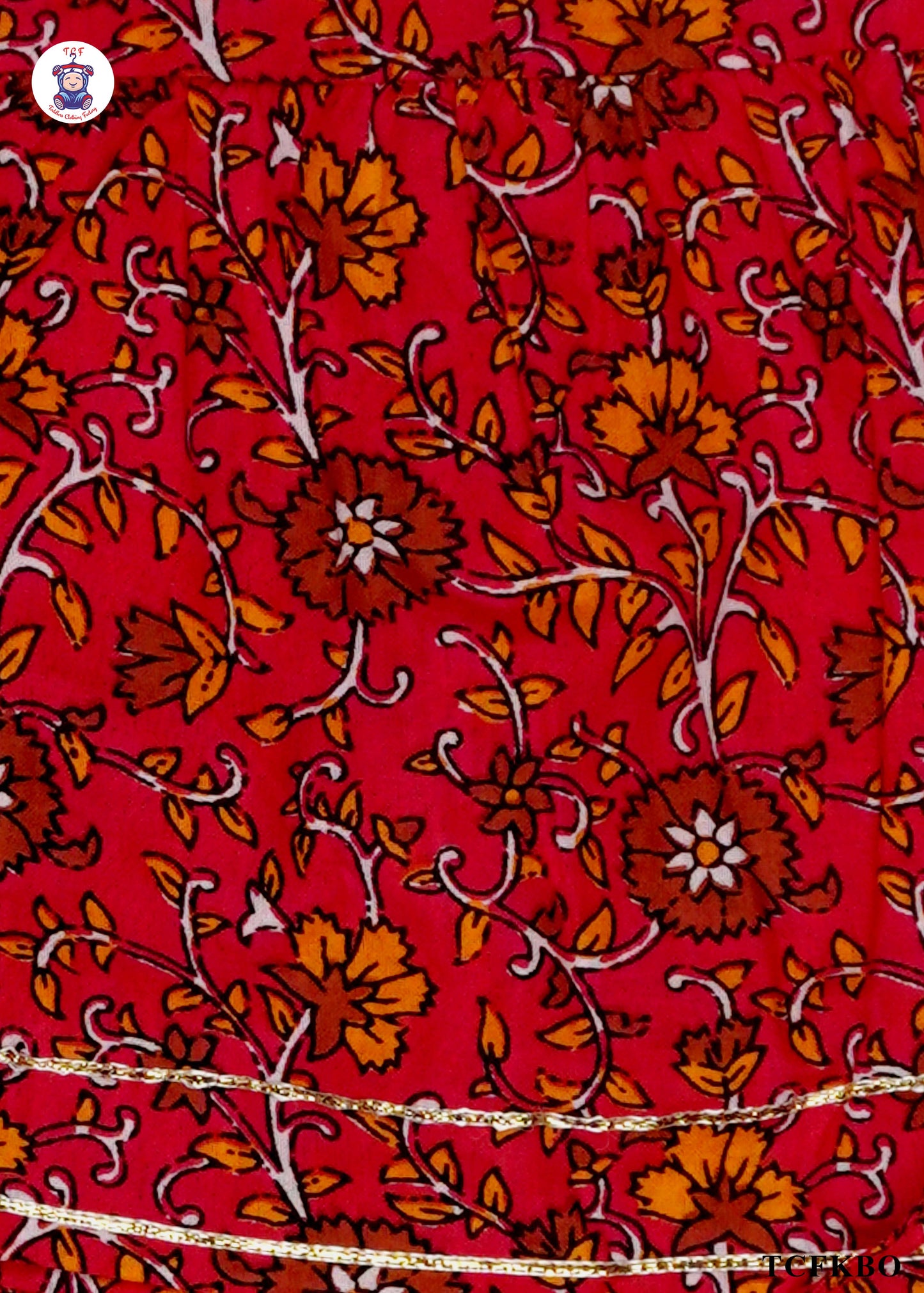 Deep Maroon - Floral Printed A-Line Kurti Set