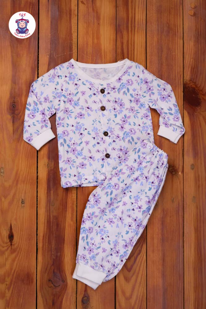 Violet Flower - Unisex Muslin Pyjama Sets