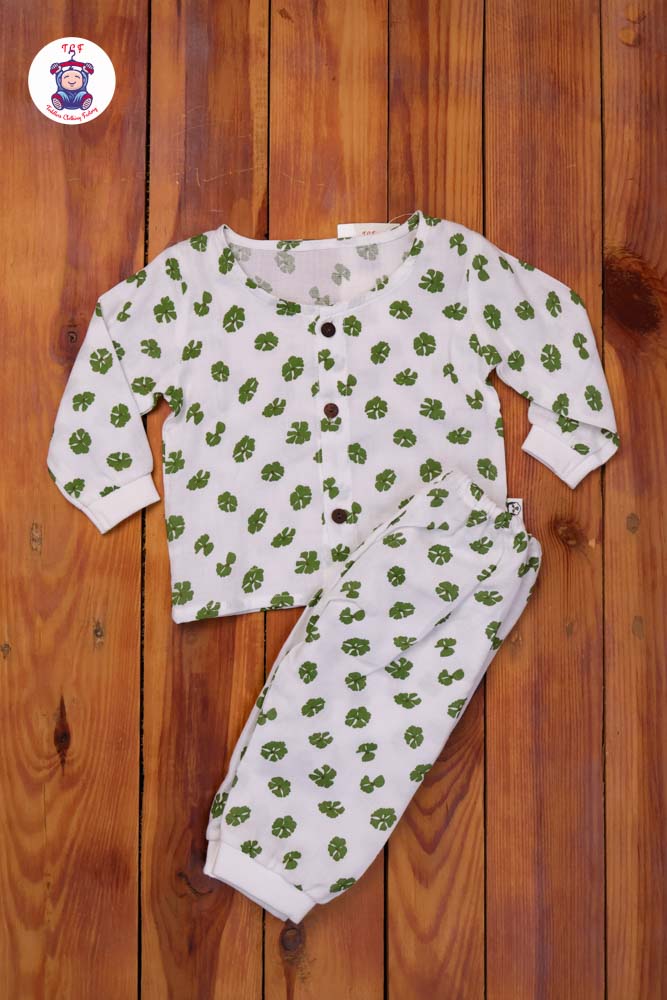 Green Leaf - Unisex Muslin Pyjama Sets
