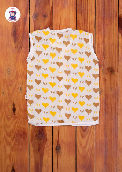 Yellow & Brown - Unisex Muslin Jabla