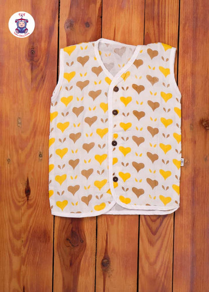 Yellow & Brown - Unisex Muslin Jabla