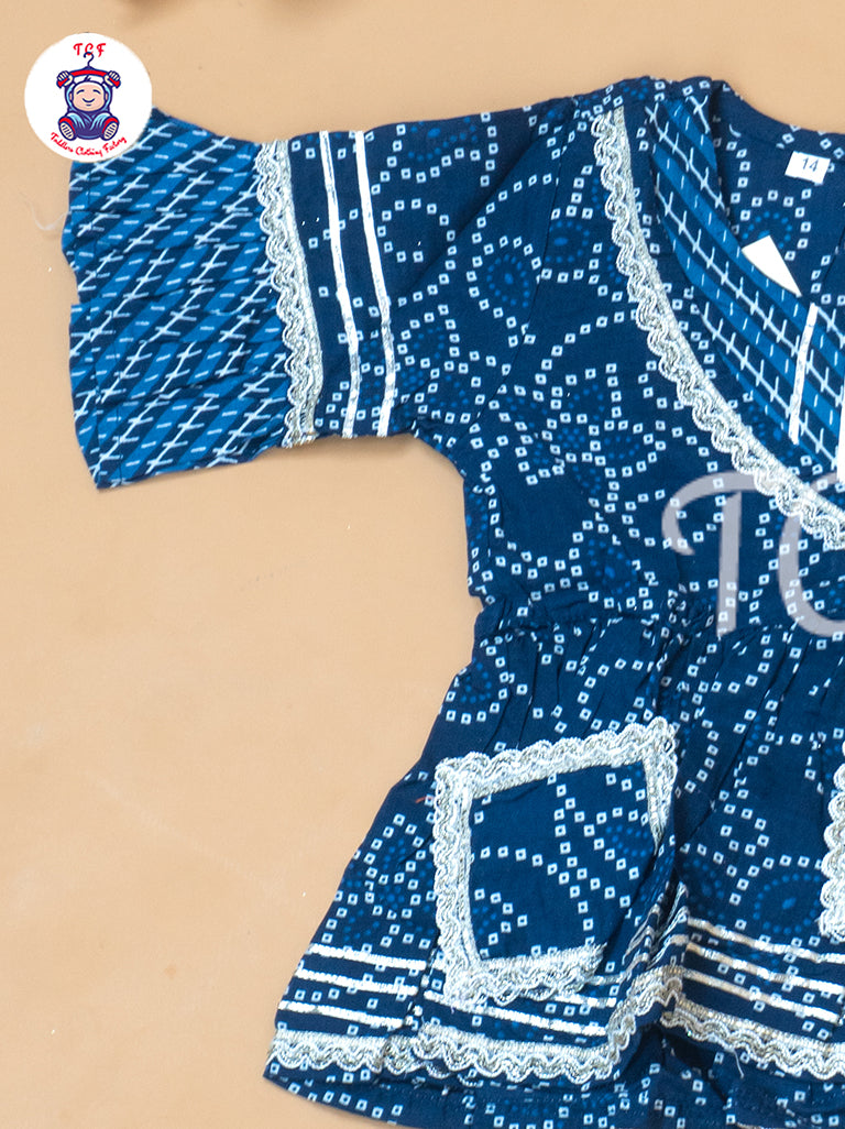 Blue - Bandhini Printed Girls Readymade Salwar