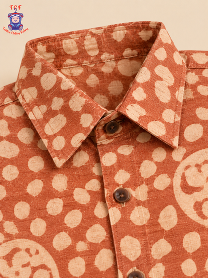 Yellow & Beige - Boys Readymade Bhatik Shirts