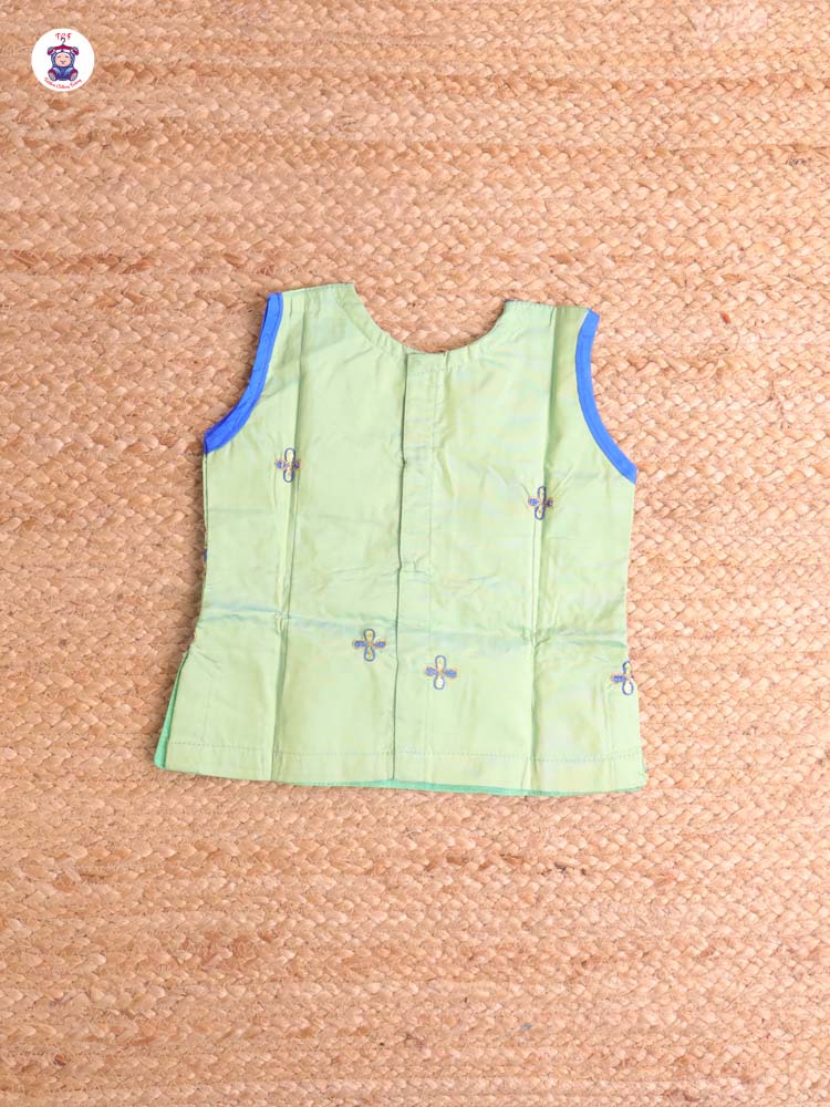 Light Green & Blue - Embriodered Pavadai Sattai