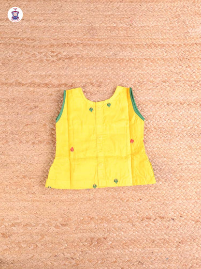 Yellow & Green - Embriodered Pavadai Sattai