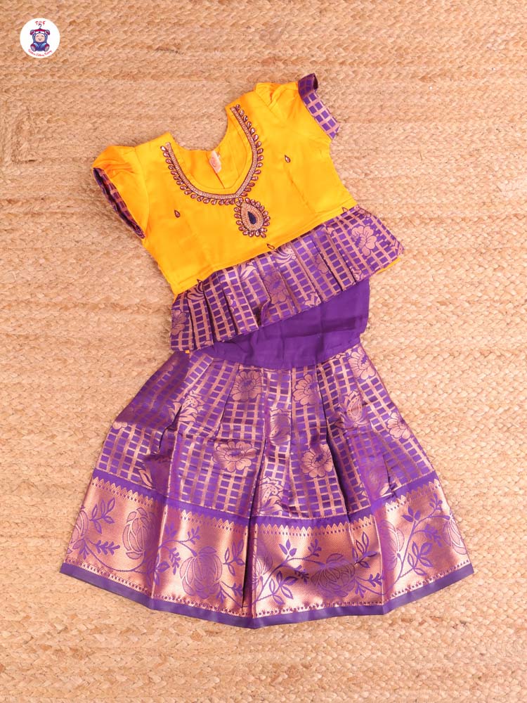 Yellow & Purple - Pavadai Sattai