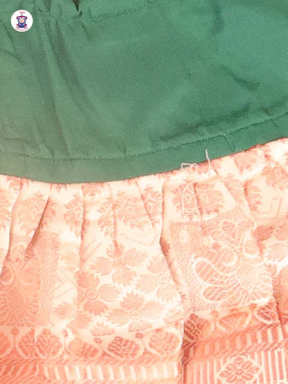 Green & Peach - New Born Frock