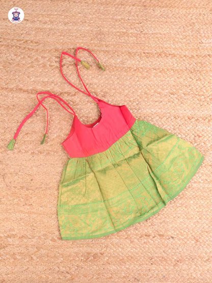 Red & Green- New Born Frock