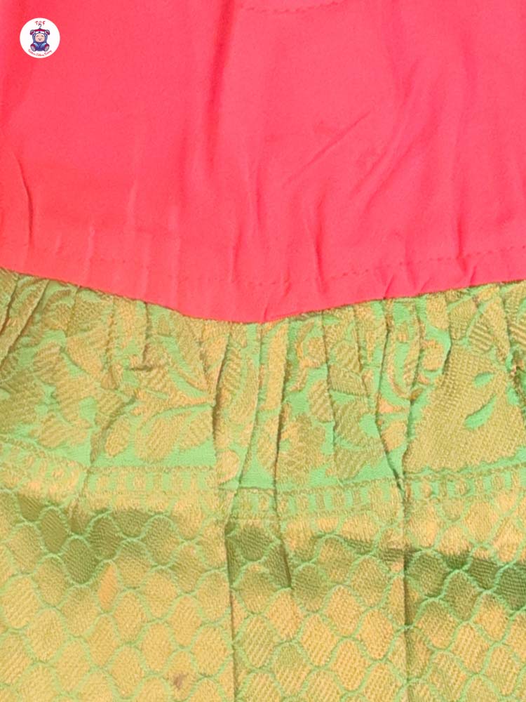 Red & Green- New Born Frock