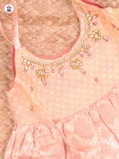 Peach - New Born Frock