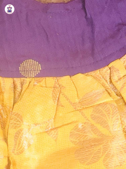 Purple & Mustard - New Born Frock