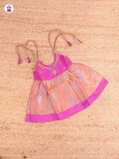 Purple & Brown - New Born Frock