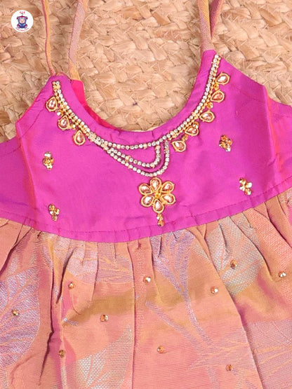 Purple & Brown - New Born Frock