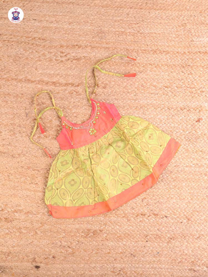 Orange & Green - New Born Frock