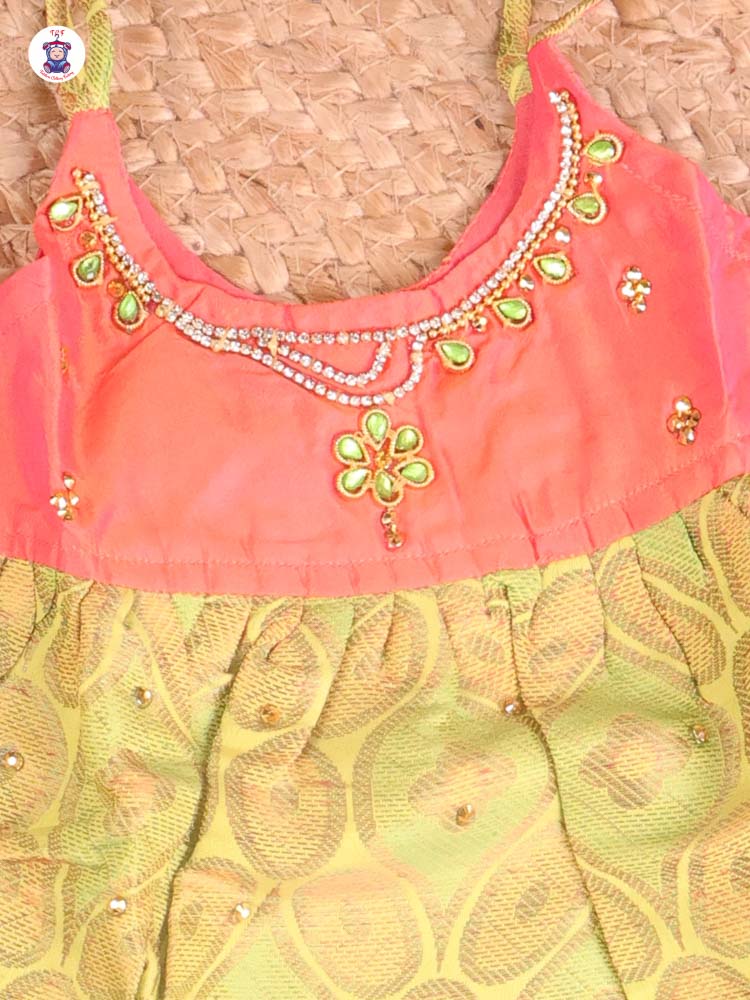 Orange & Green - New Born Frock
