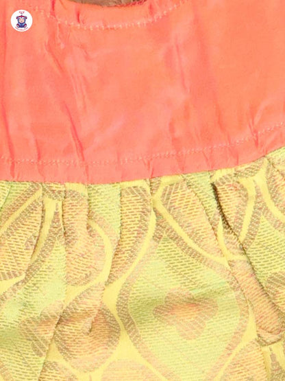 Orange & Green - New Born Frock