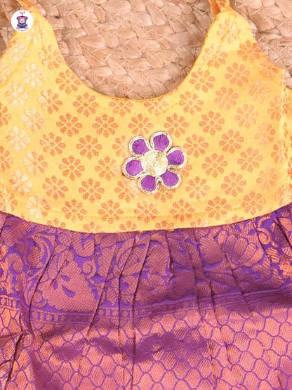 Yellow & Purple - New Born Frock