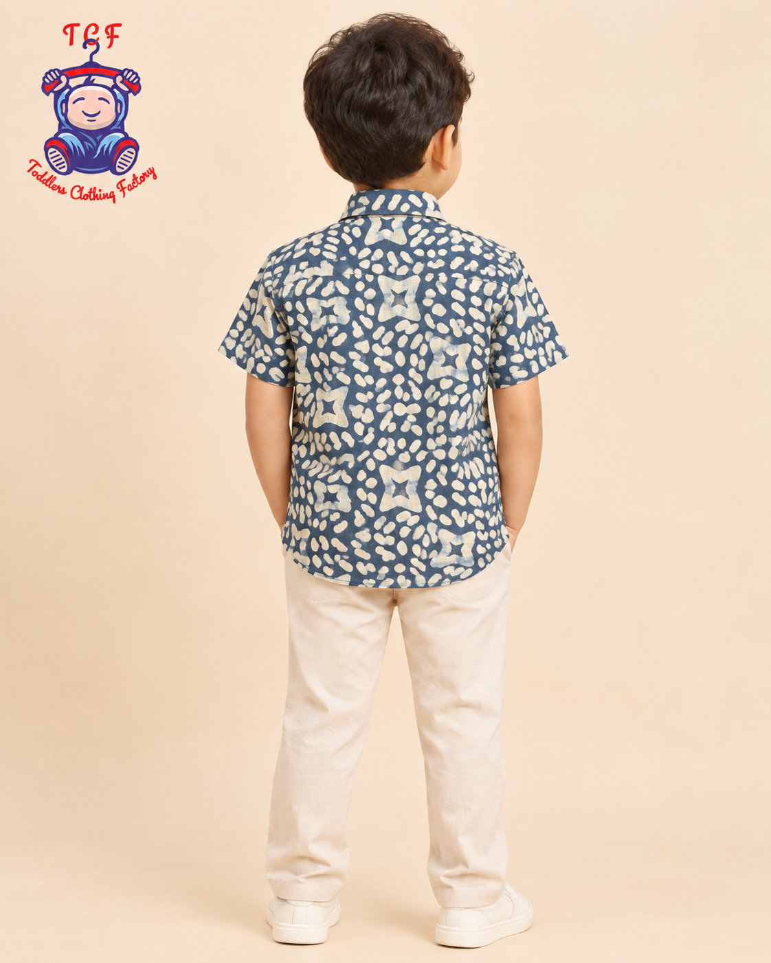 Grey & Beige - Boys Readymade Bhatik Shirts