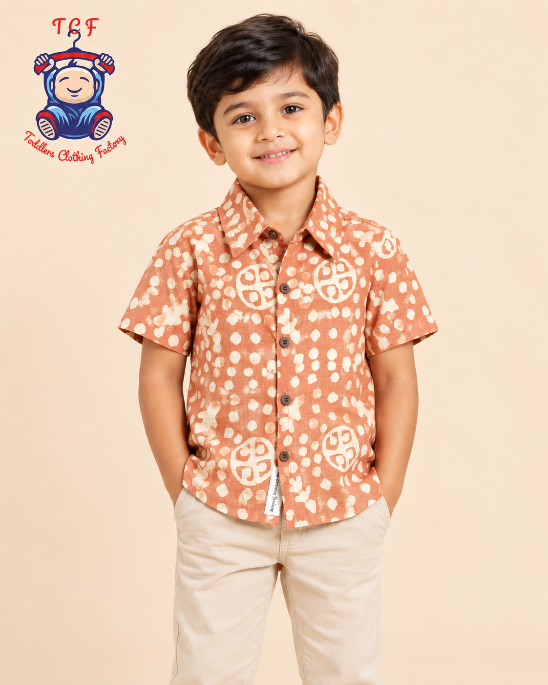 Yellow & Beige - Boys Readymade Bhatik Shirts