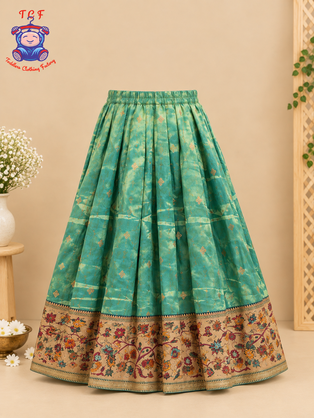 Maroon & Embrodiery Printed Lehenga Choli with Netted Dupatta – Girls Lehenga