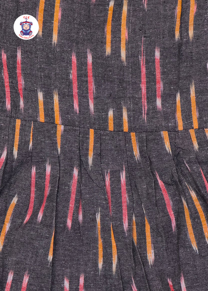 Grey - Girls Readymade Ikat Frocks