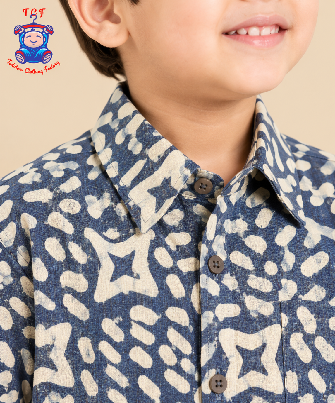 Grey & Beige - Boys Readymade Bhatik Shirts