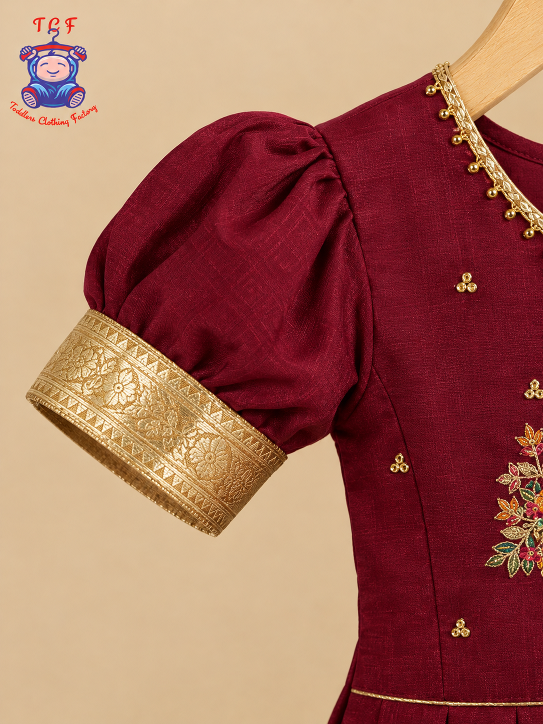 Maroon & Embrodiery Printed Lehenga Choli with Netted Dupatta – Girls Lehenga