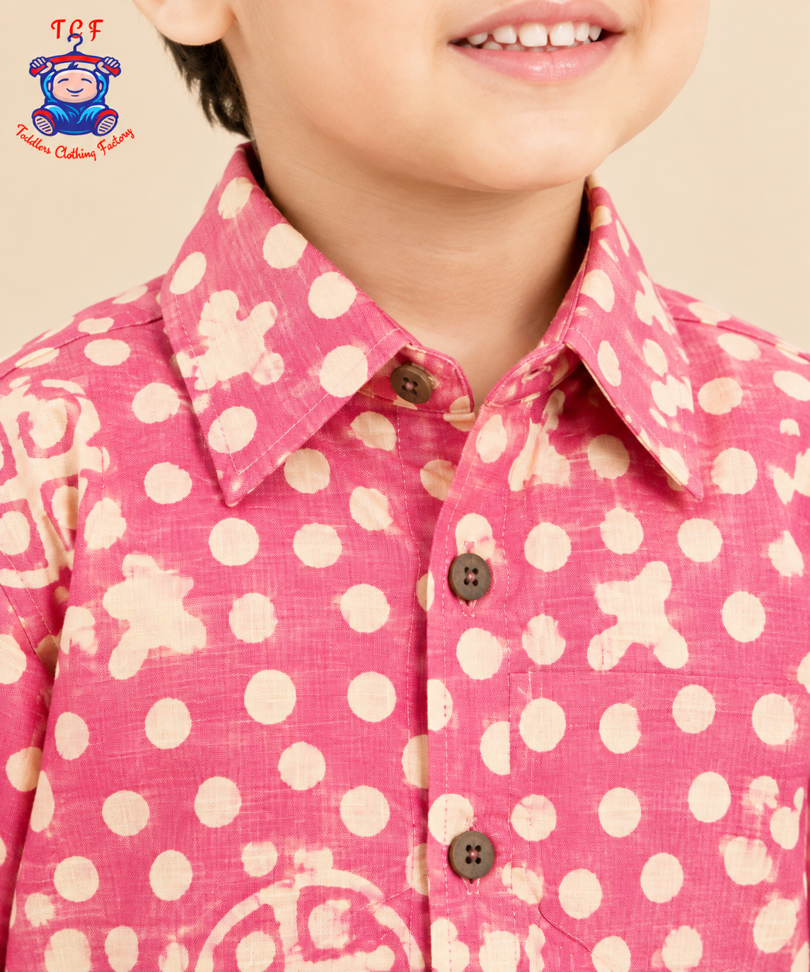 Red & Beige - Boys Readymade Bhatik Shirts