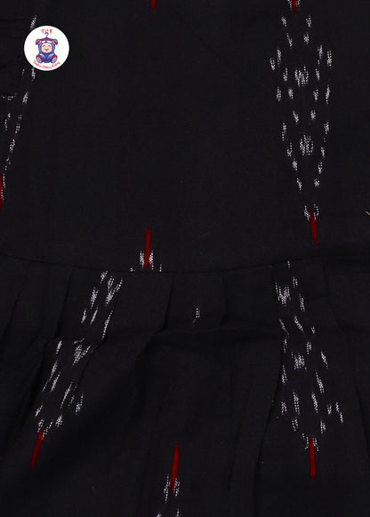 Black & Grey - Girls Readymade Ikat Frocks