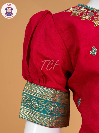 Pink & Green - Semi Leghanga Choli