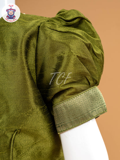Green Floral Print - Semi Leghanga Choli