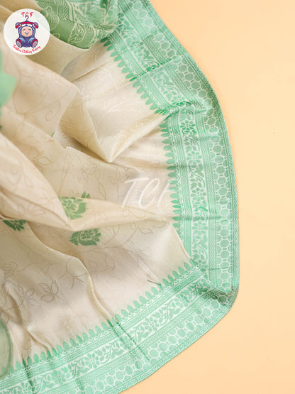 Pastel Green & White - Semi Leghanga Choli