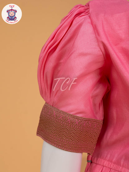 Baby Pink & Teal Blue - Semi Leghanga Choli