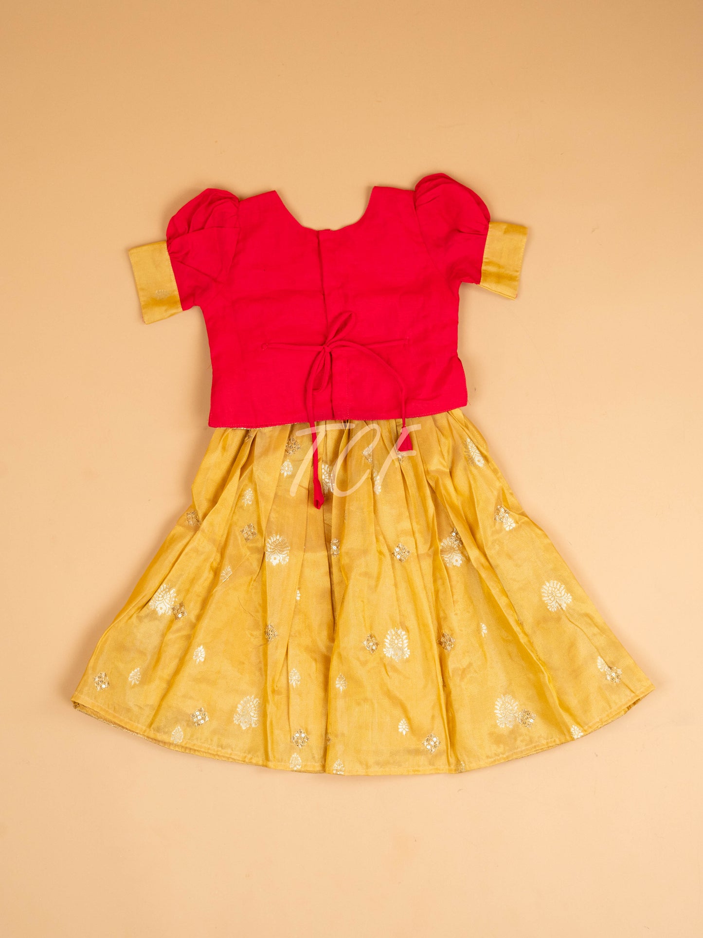 Pink & Mustard - Semi Leghanga Choli