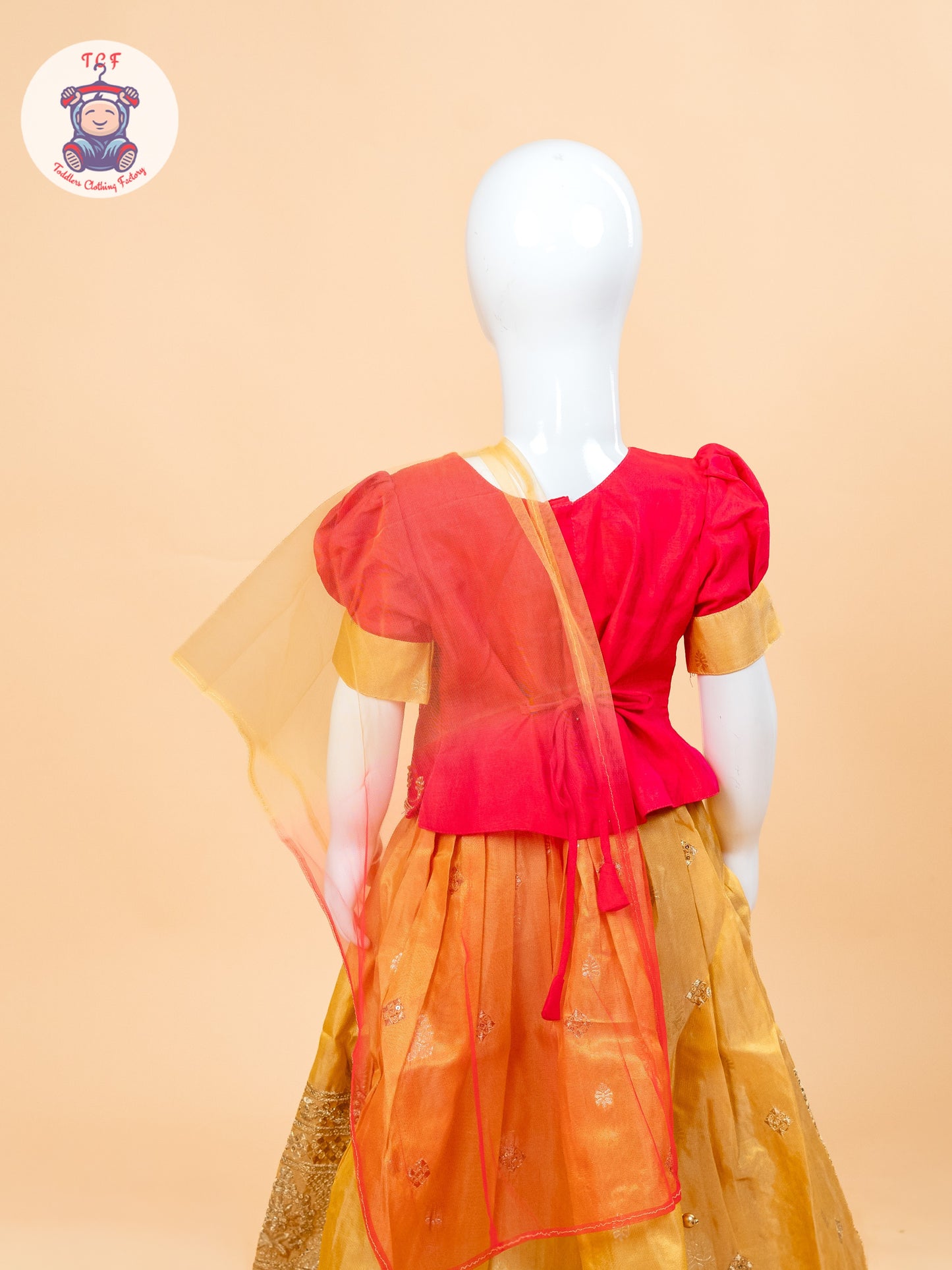 Pink & Mustard - Semi Leghanga Choli