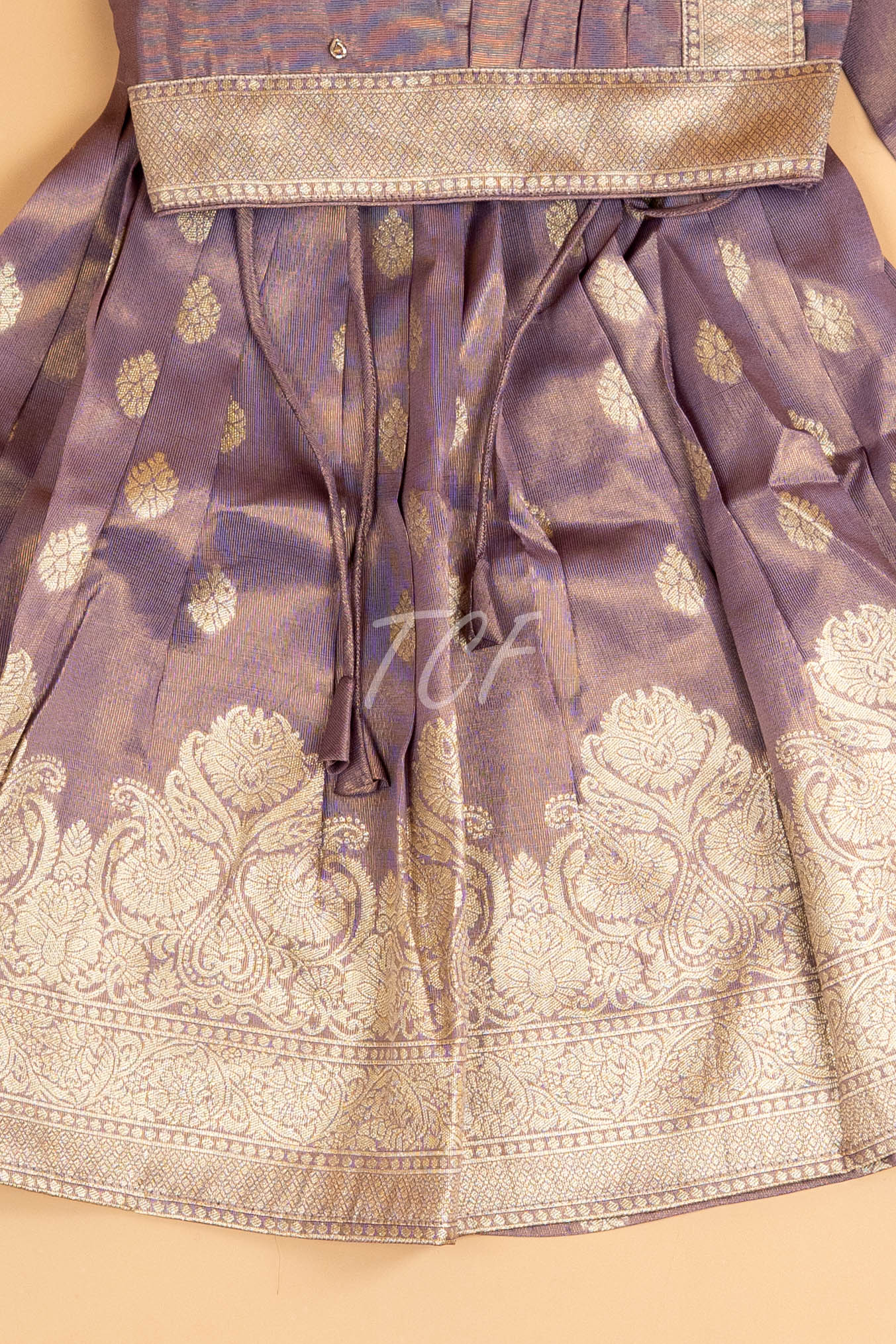 Maroon & Cream - Semi Leghanga Choli