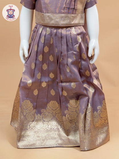 Maroon & Cream - Semi Leghanga Choli