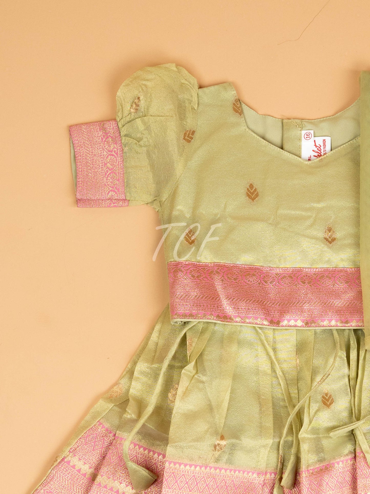 Light Green & Pink - Semi Leghanga Choli