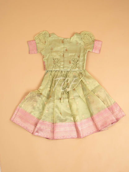 Light Green & Pink - Semi Leghanga Choli