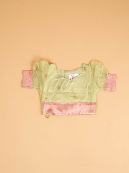 Light Green & Pink - Semi Leghanga Choli