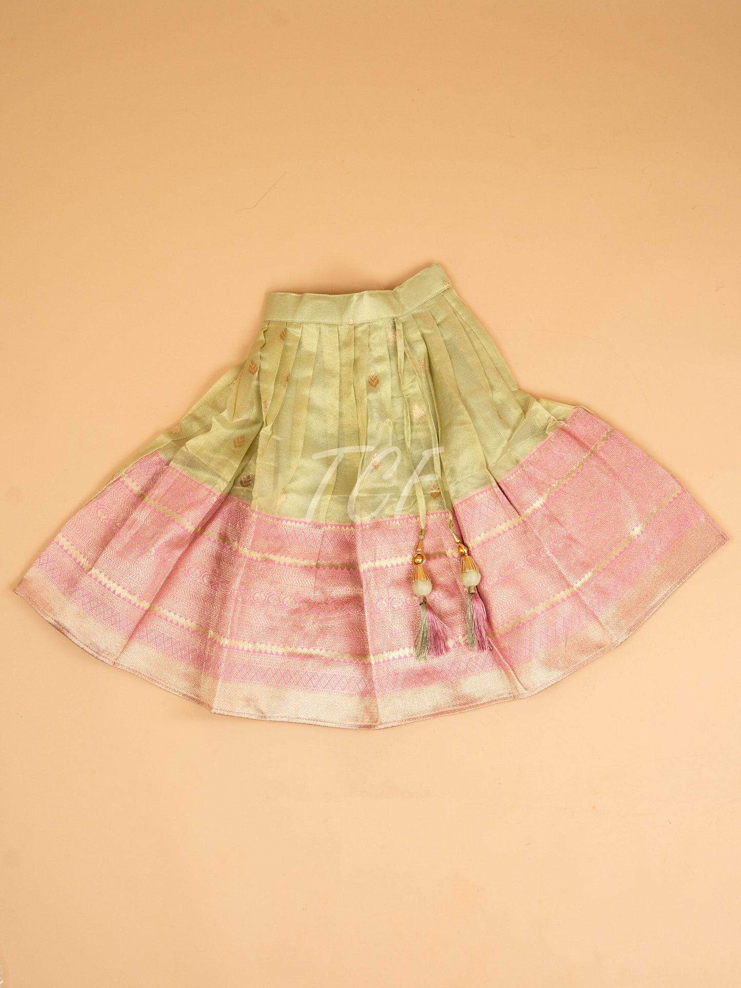 Light Green & Pink - Semi Leghanga Choli