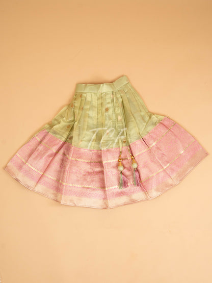Light Green & Pink - Semi Leghanga Choli